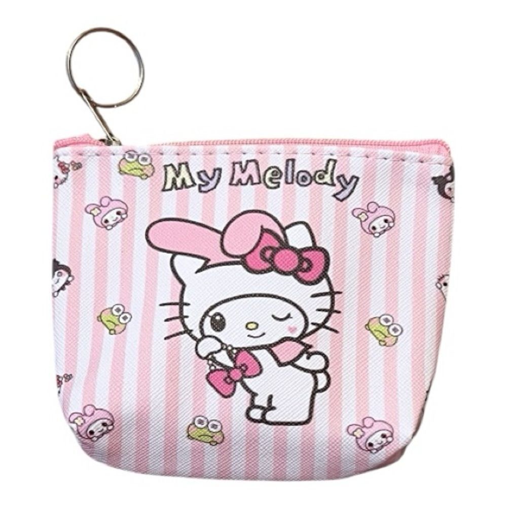 🤯5/$25🤯 My Melody Pink Striped Coin Purse Keychain